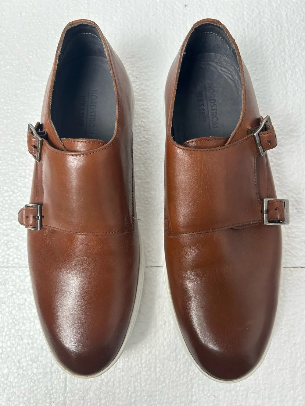 Men's Brown Double Monk Strap Leather Shoe 8.5 made in Brazil 🇧🇷